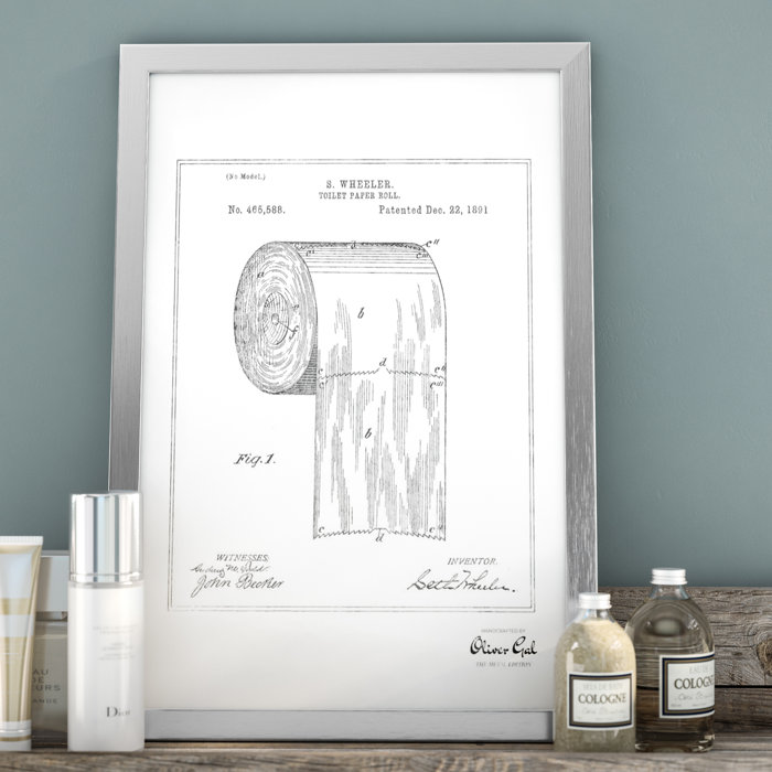 Trent Austin Design 'Toilet Paper Roll 1891' Framed Drawing Print